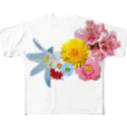 shi-chi Labo graph(詩一）の逆シンニョウの花々 フルグラフィックTシャツ