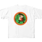 ブランケット大佐のレトロクンシリーズ（なつかしいメンコ・昭和のヤンキー風） All-Over Print T-Shirt