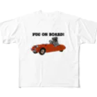 犬グッズの店しえるぶるーのレーシングカーに乗った黒パグ All-Over Print T-Shirt
