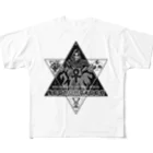Ａ’ｚｗｏｒｋＳの六芒星ネクロマンサー ブラックアンク フルグラフィックTシャツ