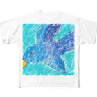 VTFFの頑張った鳥と雑に書いた鳥 フルグラフィックTシャツ