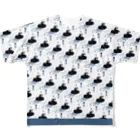 Radiostar suzuriSHOPの銀鉤舎 黒猫灯台・青 All-Over Print T-Shirt