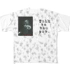 ネコロジックアーツの猫の手に言いな(モノクロ) All-Over Print T-Shirt