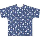 みろりのmelloth×pattern_navy フルグラフィックTシャツ