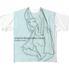 obosa_DENS/SABEAR_shop ＠SUZURIのrough drawing girl-1_ウェア All-Over Print T-Shirt