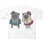 shishimaru-gmenのおなかぽよんアイドルパグちゃん☆ All-Over Print T-Shirt