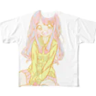 🌼*ﾟがーべらめらん*ﾟ🌼のニーソ少女 フルグラフィックTシャツ