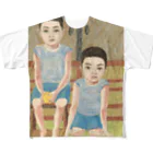 宝井琴調の店の母のクレヨン画 フルグラフィックTシャツ