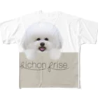 hummingbirdのビションフリーゼ　bichon frise  フルグラフィックTシャツ