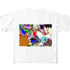 InuInu2002の個性的ガラガラgirl フルグラフィックTシャツ