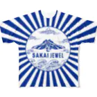 KanakoNezzzのSAKAI JAPAN 藍 フルグラフィックTシャツ