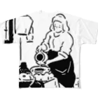 山形屋米店の牛乳を注ぐ女 フルグラフィックTシャツ