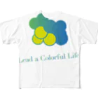 DEEPDRILLEDWELL@井戸の中のColorful Grapes フルグラフィックTシャツ