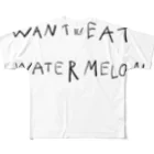 クレアプロップのwant to eat watermelon フルグラフィックTシャツ