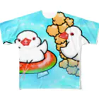 Lily bird（リリーバード）のぷかぷか水遊び文鳥ず All-Over Print T-Shirt