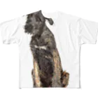 【CPPAS】Custom Pet Portrait Art Studioのクールなアイリッシュウルフハウンドドッグ フルグラフィックTシャツ