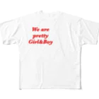 373のwe are  pretty girl&boy フルグラフィックTシャツ