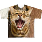 虎次郎🐯保護猫🐈ベンガルのくわぁ〜 フルグラフィックTシャツ