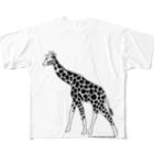 陽向のきりん（モノクロ） All-Over Print T-Shirt