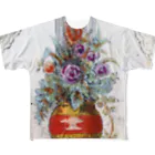PALA's SHOP　cool、シュール、古風、和風、のflower arrangement　 フルグラフィックTシャツ
