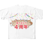 おかしやじろうの４周年記念絵グッズ フルグラフィックTシャツ