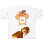 ハムぱん☆ハムロール＠直売店のミニドーハム（ハムぱん科・ミニドーナツ菓子種） All-Over Print T-Shirt