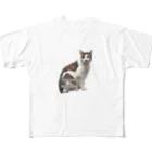 nekousagi*∩..∩のトラミ兄ちゃん自画像？ピンク【nekousagi*∩..∩ロゴ入り】 All-Over Print T-Shirt