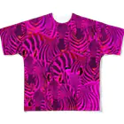 MiYoKa-BISHのShockingPink Zebra by MiYoKa-BISH フルグラフィックTシャツ