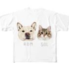 みきぞーん｜保護猫 ミッキー画伯と肉球とおともだちのrom & sol All-Over Print T-Shirt