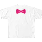 Bamboo's BlackのPink tie All-Over Print T-Shirt