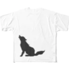 くろすけの大きいオオカミ フルグラフィックTシャツ