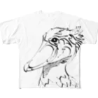 junichi-goodsのハシビロコウ（モノクロ） All-Over Print T-Shirt
