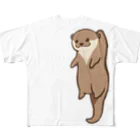 綾錦工房 りこりすのほされカワウソ フルグラフィックTシャツ