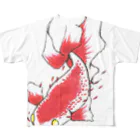 哀切堂の赤い魚 All-Over Print T-Shirt