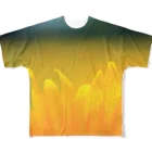 M.F.Photoのひまわり（花びら） フルグラフィックTシャツ