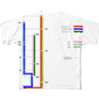 Les survenirs chaisnamiquesのARJ-7E路線図 フルグラフィックTシャツ