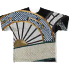 PALA's SHOP　cool、シュール、古風、和風、の和風柄　□着物　車輪柄 All-Over Print T-Shirt