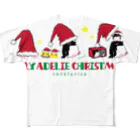LittleLoroのUGLY ADELIE CHIRISTMAS 0586 アデリーペンギン サンタ帽子 横並び All-Over Print T-Shirt