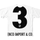 JENCO IMPORT & CO.のJENCO IMPORT & CO. LUCKY No.3 フルグラフィックTシャツ