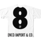 JENCO IMPORT & CO.のJENCO IMPORT & CO. LUCKY No.8 フルグラフィックTシャツ