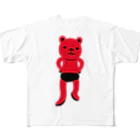 ぴこぽんSUZURIの潔い姿の熊（赤） フルグラフィックTシャツ