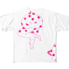 ドッカノダレカの目につく桃色のひと All-Over Print T-Shirt