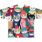 じょじお（猫大好きおじさん）の猫の大群 All-Over Print T-Shirt