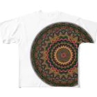 Rex_Rのマンダラアート(エスニック、幾何学模様、暖色) All-Over Print T-Shirt