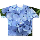 蒼い狐の紫陽花 All-Over Print T-Shirt