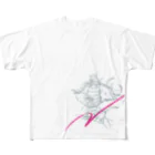 JunKomのHands Up! 籠球侍 BASKETBALL SAMURAI 挑 try（Silver×Pink） All-Over Print T-Shirt