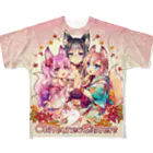 月蝕ざっか店＠SUZURIのOkitsune*Sisters【Fullgraphic-A】 フルグラフィックTシャツ