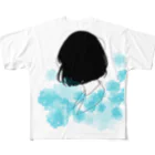 ColorAppleの水彩ボブちゃん フルグラフィックTシャツ