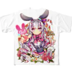 月蝕ざっか店＠SUZURIのLucky Rab-bit 2023* - Ctype All-Over Print T-Shirt