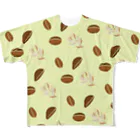 MZグラフィックスのコーヒービーンズ　クリーム色 All-Over Print T-Shirt